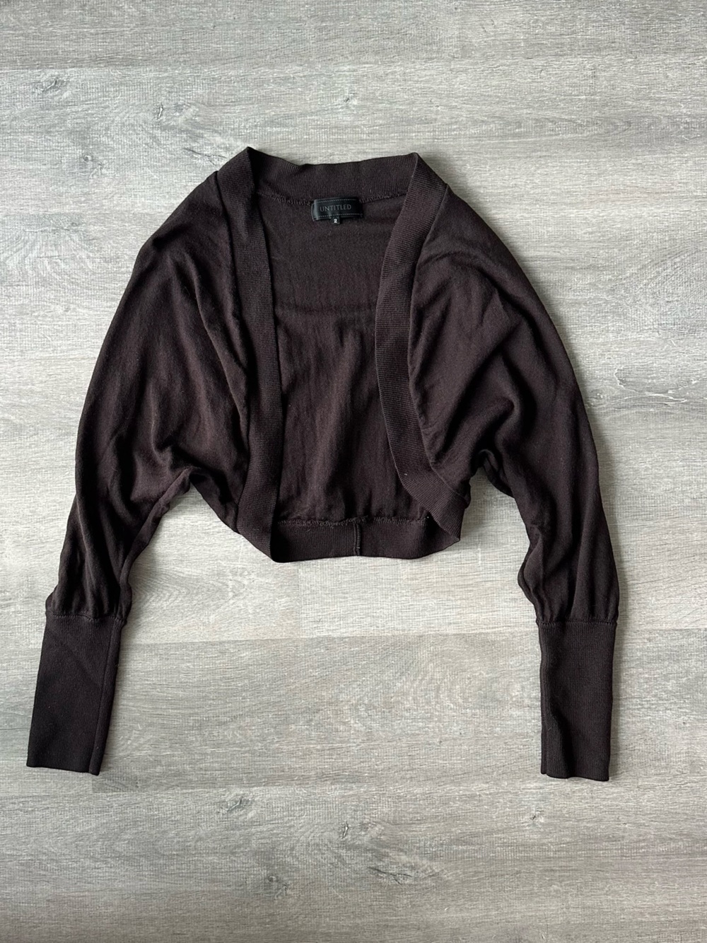 Untitled Made in Japan 100% Wool Cropped Brown Women’s Sweater Shrug